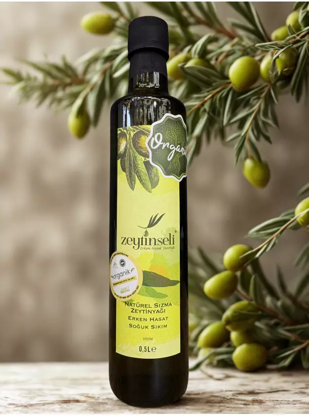 Erken Hasat Organik Soğuk Sıkım Sızma Zeytinyağı 0,5lt